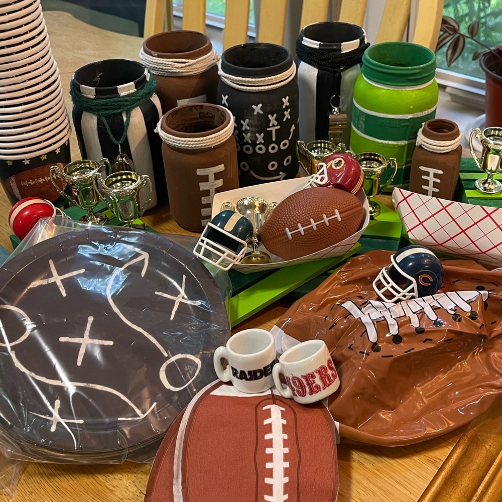 Football party supplies. Super Bowl. NFL party. 100+ pieces